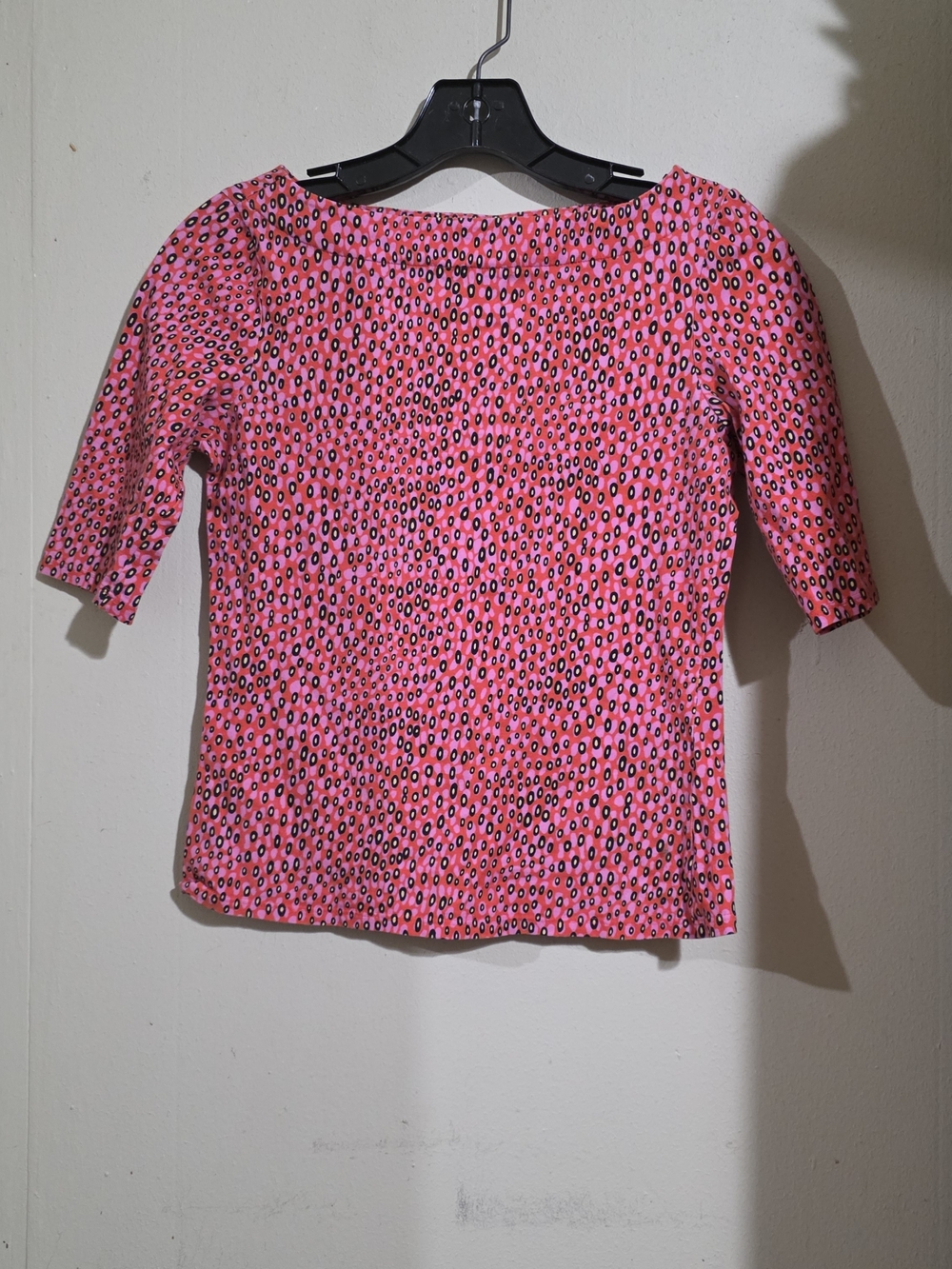Ted Baker London Pink Patterned Boatneck Short Sleeve Top Us3d Size 0